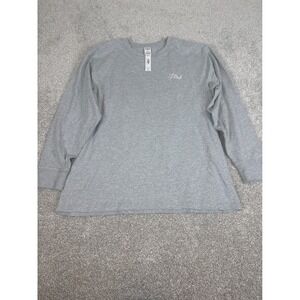 Victoria's Secret PINK Long Sleeve Campus Tee Heather Gray Embroidered Logo M